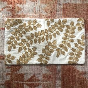 *NEW* GOLD EMBROIDERED WEST ELM LUMBAR PILLOW